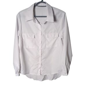 Shein Classic White Button Down Shirt‎ Women's Size Medium